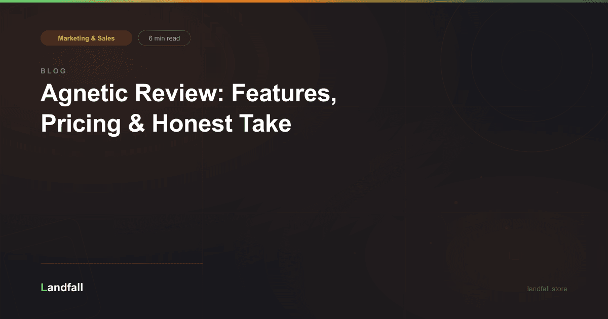 Agnetic Review: Features, Pricing & Honest Take