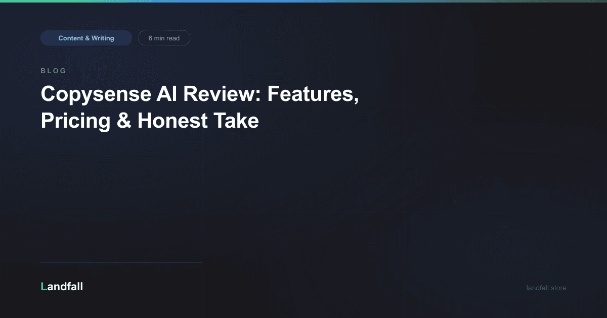 Copysense AI Review: Features, Pricing & Honest Take