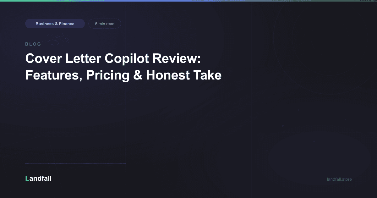 Cover Letter Copilot Review: Features, Pricing & Honest Take
