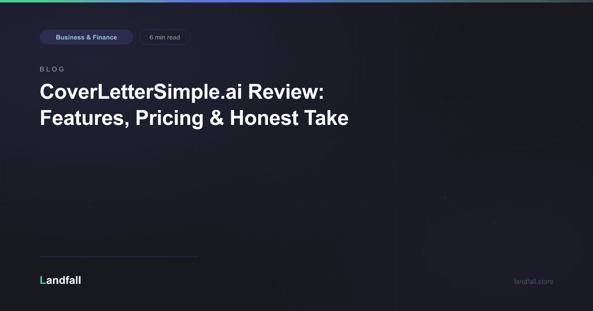 CoverLetterSimple.ai Review: Features, Pricing & Honest Take