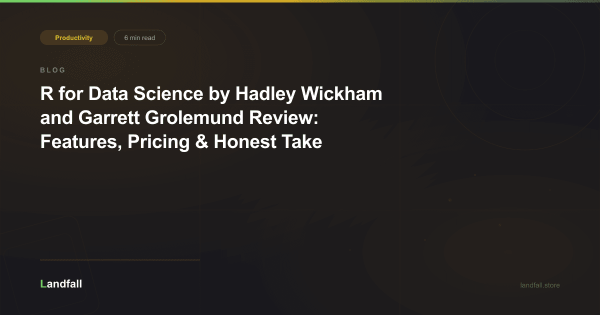 R for Data Science by Hadley Wickham and Garrett Grolemund Review: Features, Pricing & Honest Take