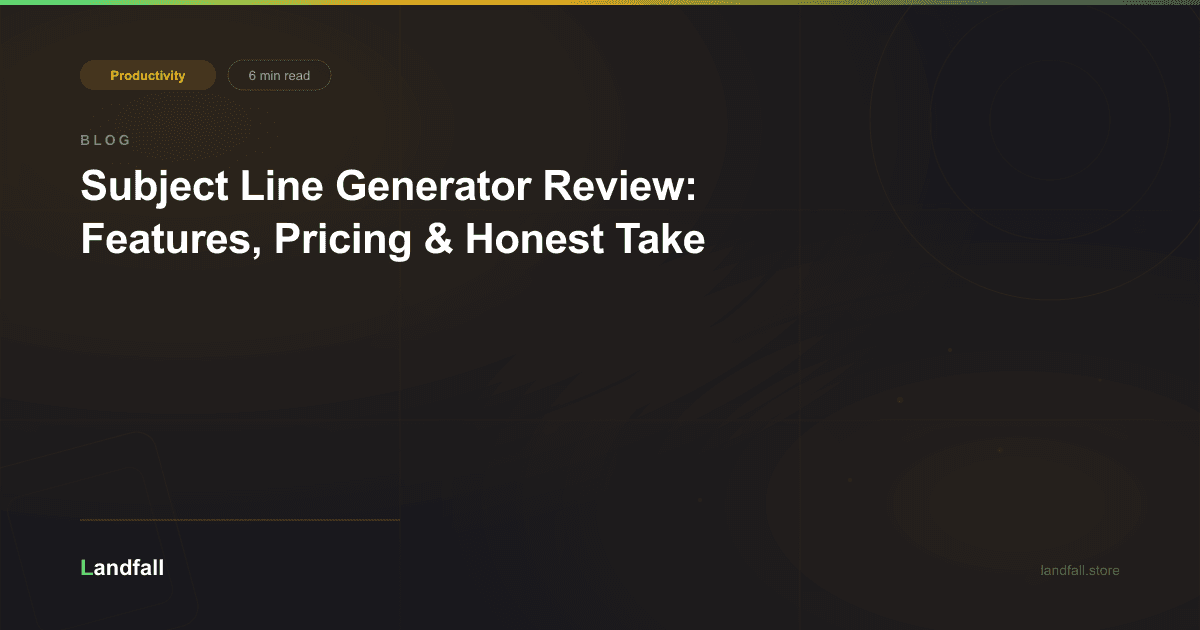 Subject Line Generator Review: Features, Pricing & Honest Take