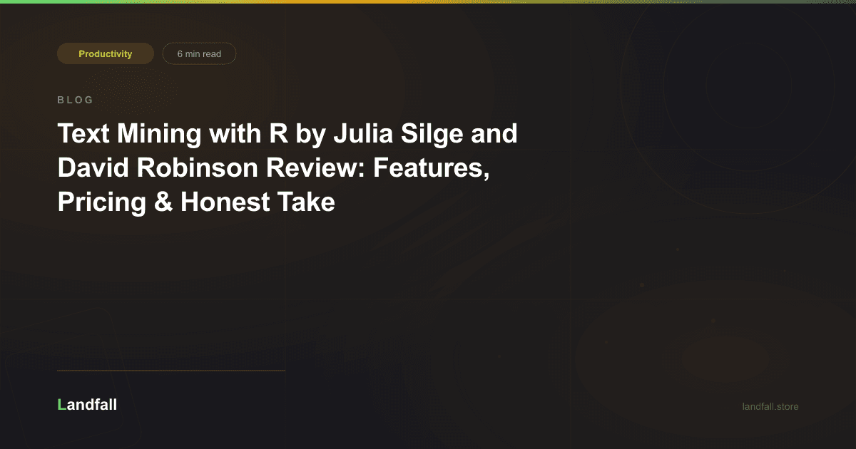 Text Mining with R by Julia Silge and David Robinson Review: Features, Pricing & Honest Take