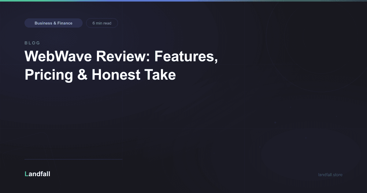 WebWave Review: Features, Pricing & Honest Take