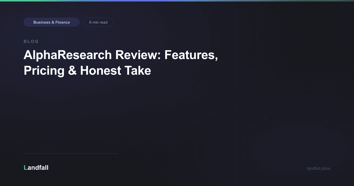 AlphaResearch Review: Features, Pricing & Honest Take